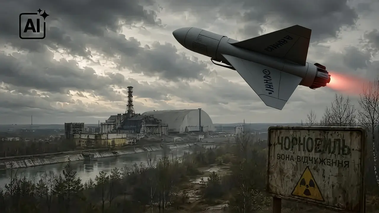 Ruský dron zasáhl sklad jaderného paliva u Černobylu